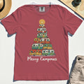 Retro Camper Van Christmas Comfort Tee, Funny Holiday Camping Comfort Color Tee For Men And Women 5