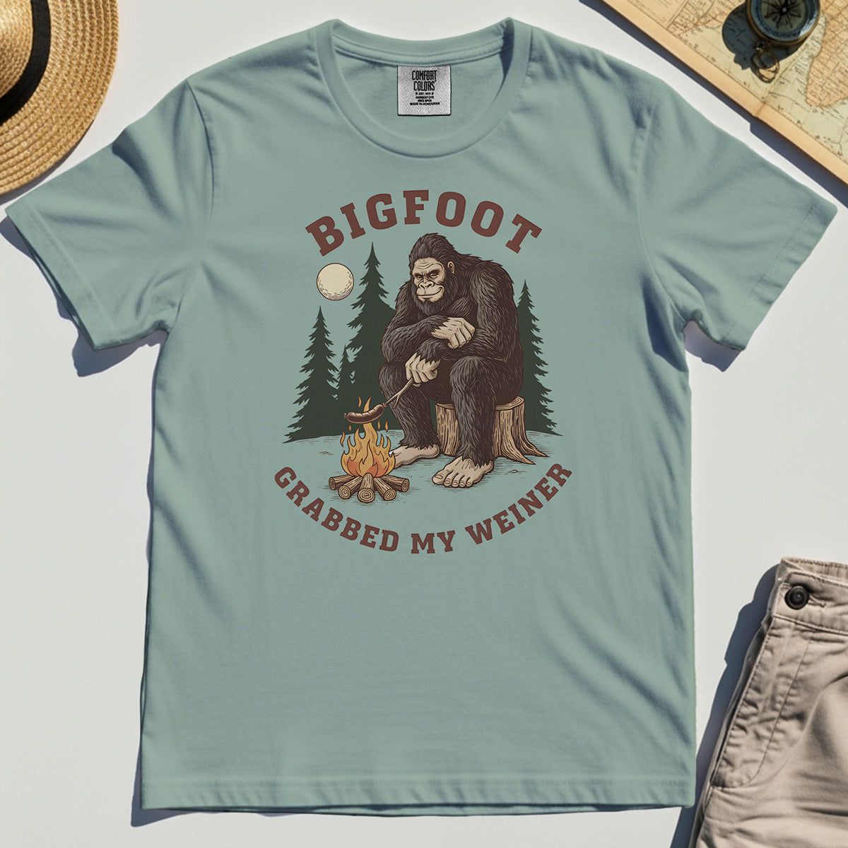 Bigfoot Grabbed My Wiener Comfort Color Tees 3