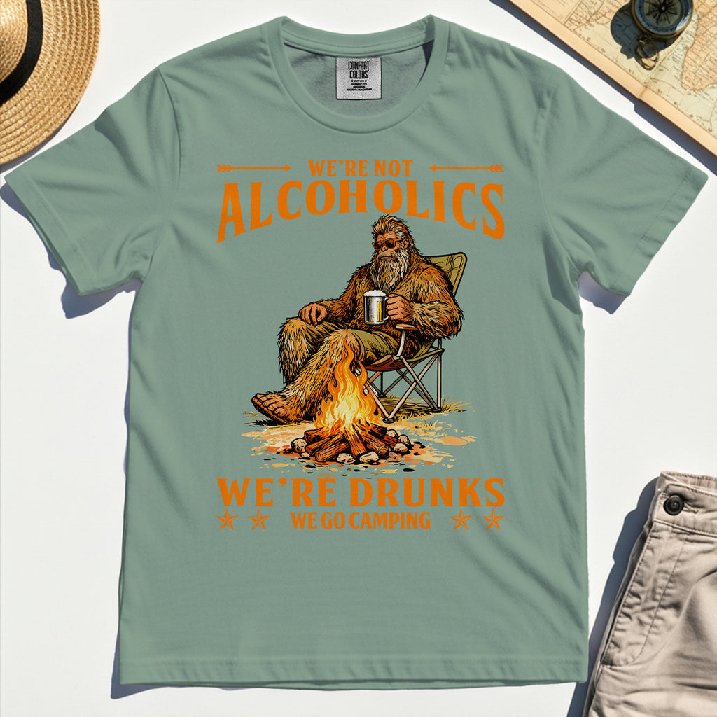 We’re Not Alcoholics We’re Drunks We Go Camping Comfort Tee, Funny Camping Beer Comfort Color Tees 2