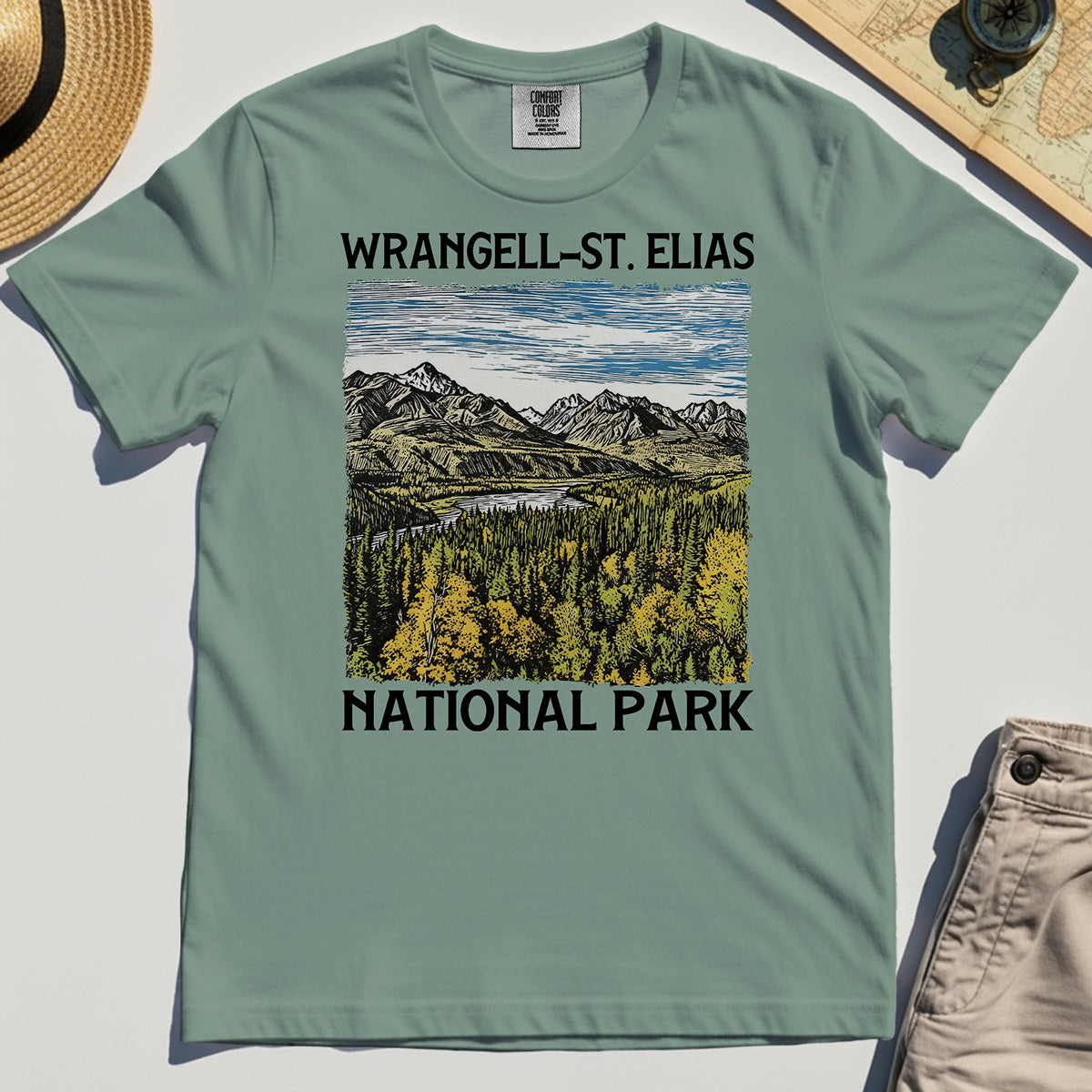 Alaska Mountain & Forest Wrangell-St. Elias National Park Comfort Tees 3