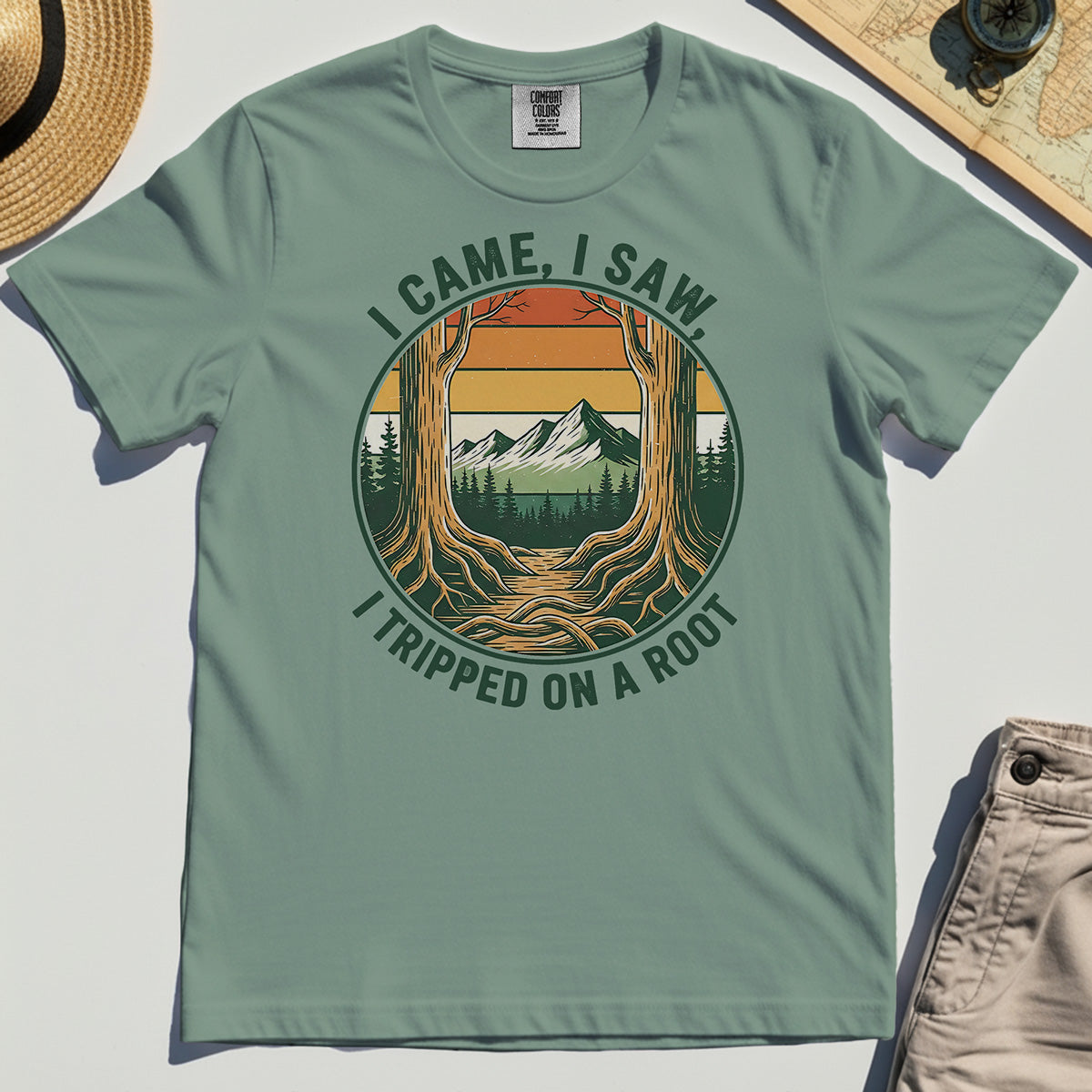 "I Tripped on a Root" Funny Comfort Color T-Shirts 3