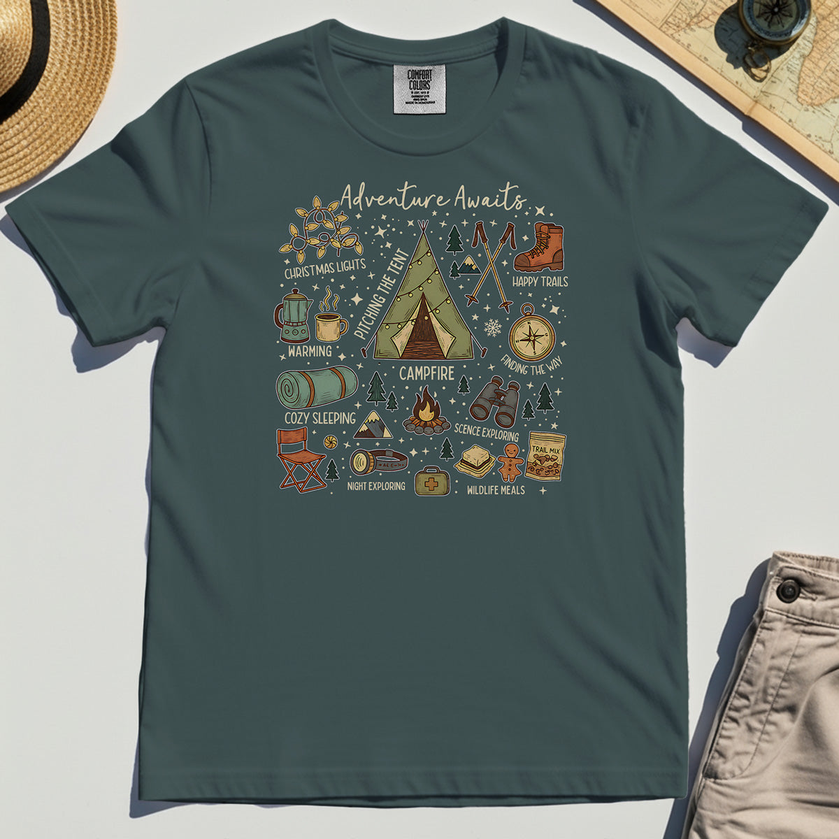 Camping Adventure Awaits Comfort Tee 3