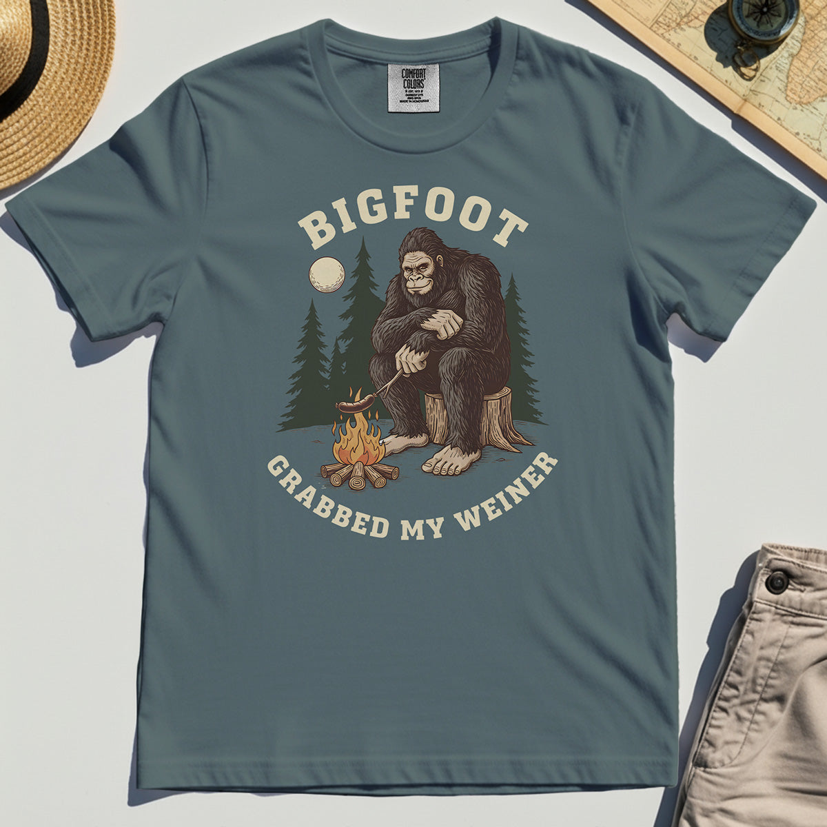 Bigfoot Grabbed My Wiener Comfort Color Tees 4