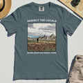 Sasquatch Respect The Locals Comfort Tee, Bigfoot Hiking Through Badlands National Park Comfort Color Tees 4