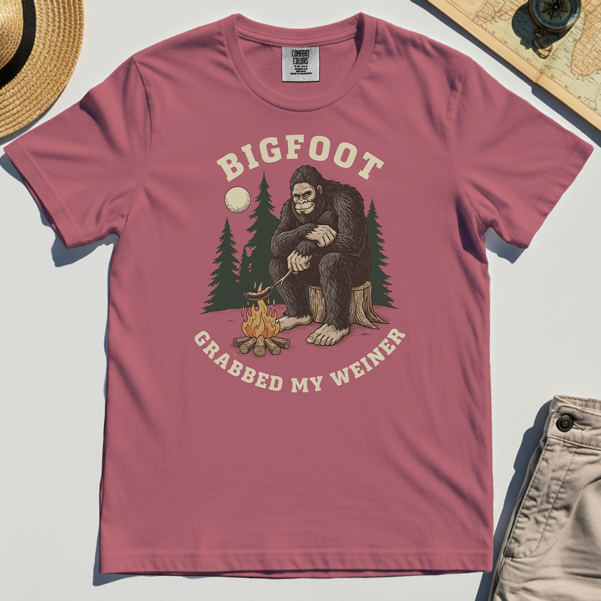 Bigfoot Grabbed My Wiener Comfort Color Tees 5