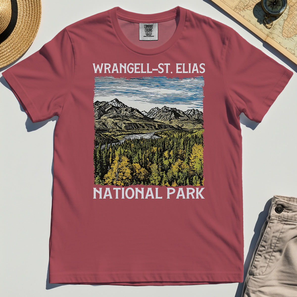 Alaska Mountain & Forest Wrangell-St. Elias National Park Comfort Tees 4