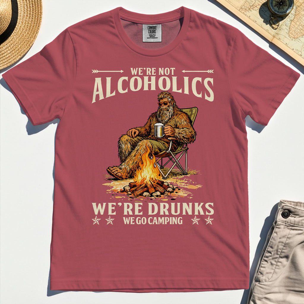We’re Not Alcoholics We’re Drunks We Go Camping Comfort Tee, Funny Camping Beer Comfort Color Tees 4