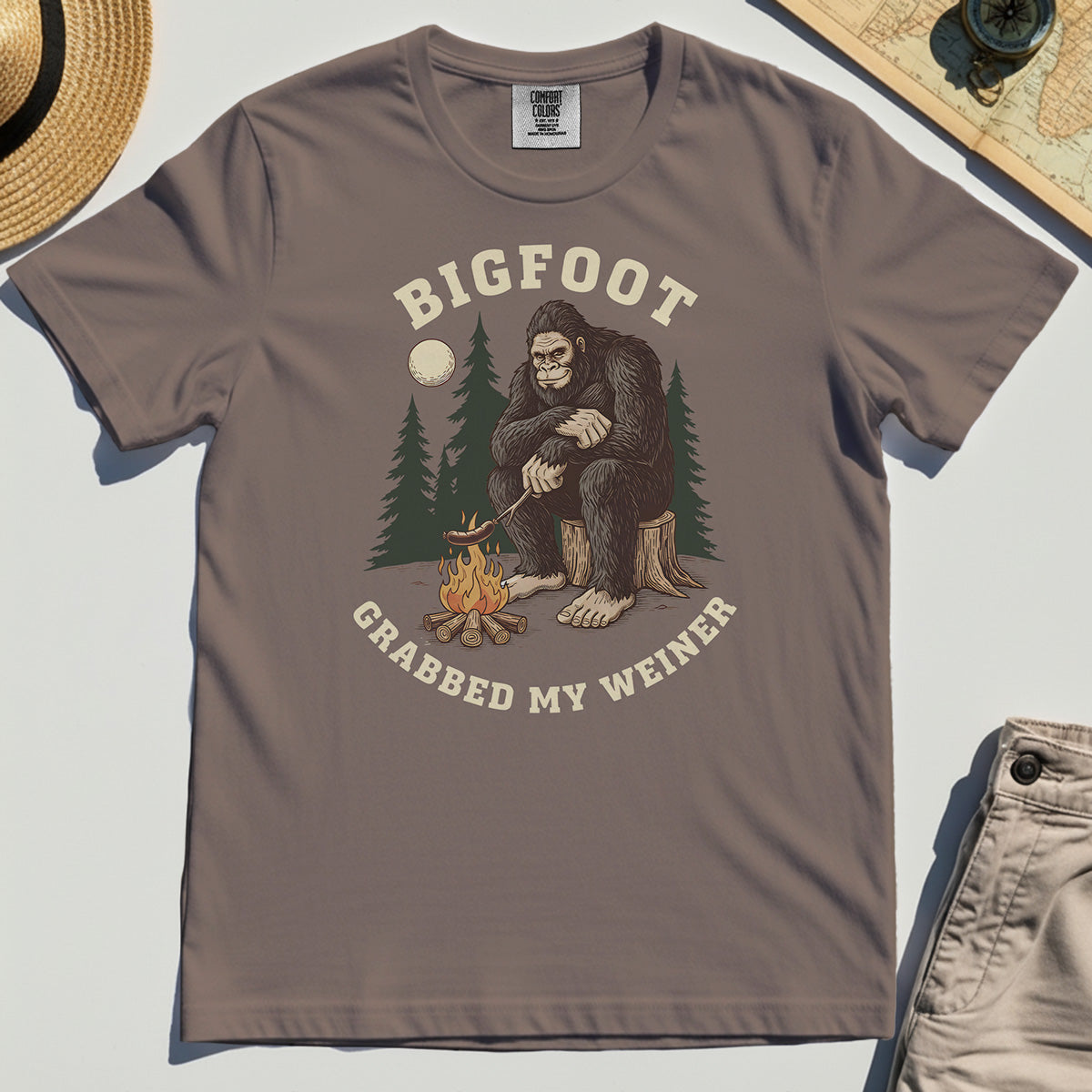 Bigfoot Grabbed My Wiener Comfort Color Tees 6