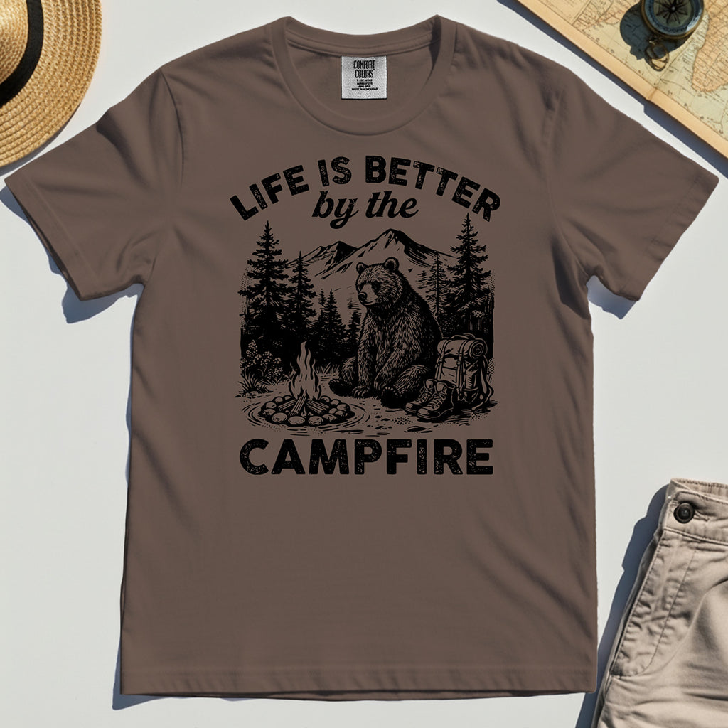 "Life Is Better By The Campfire" Quote Comfort Tee 5