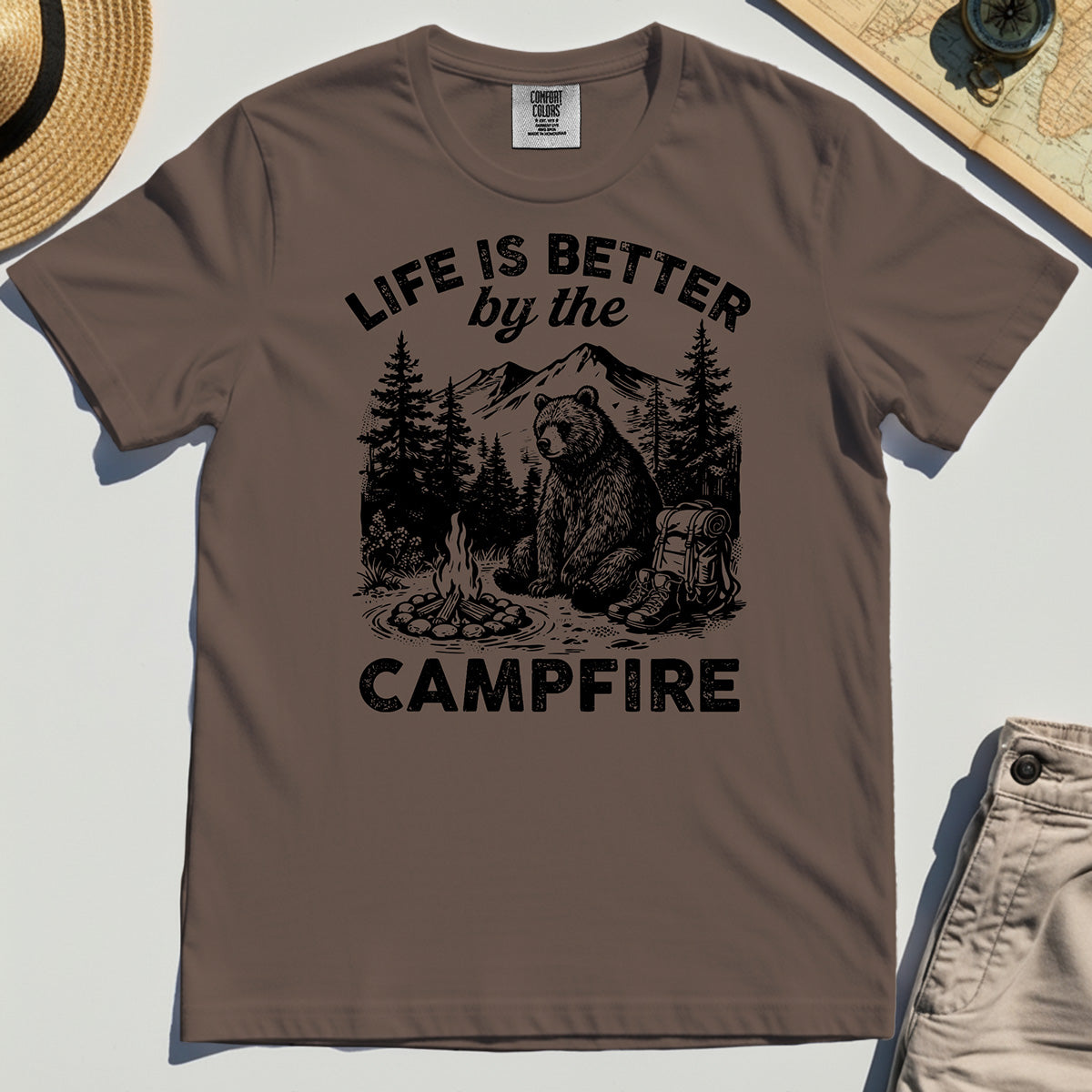 "Life Is Better By The Campfire" Quote Comfort Tee 5