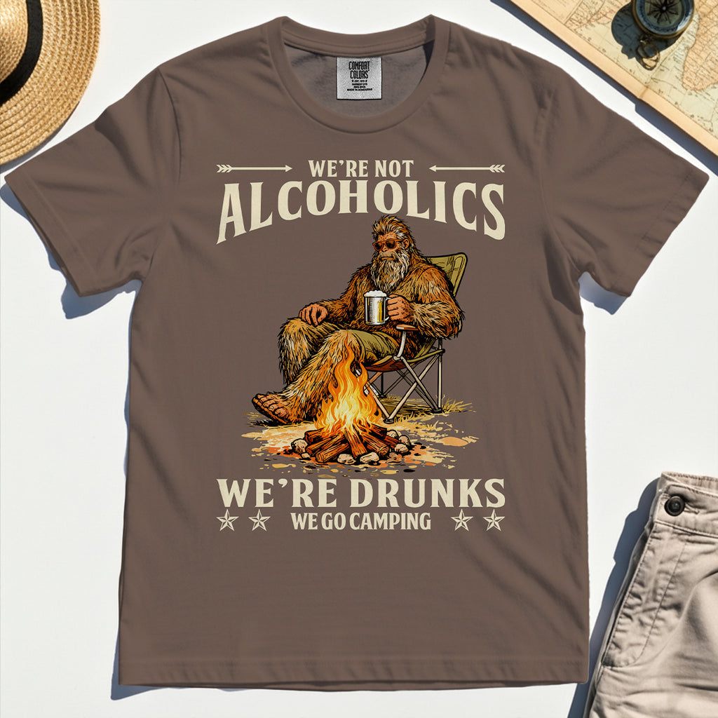 We’re Not Alcoholics We’re Drunks We Go Camping Comfort Tee, Funny Camping Beer Comfort Color Tees 5