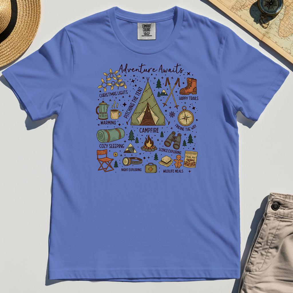Camping Adventure Awaits Comfort Tee 6