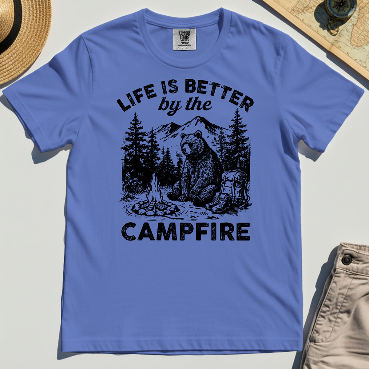 "Life Is Better By The Campfire" Quote Comfort Tee 6