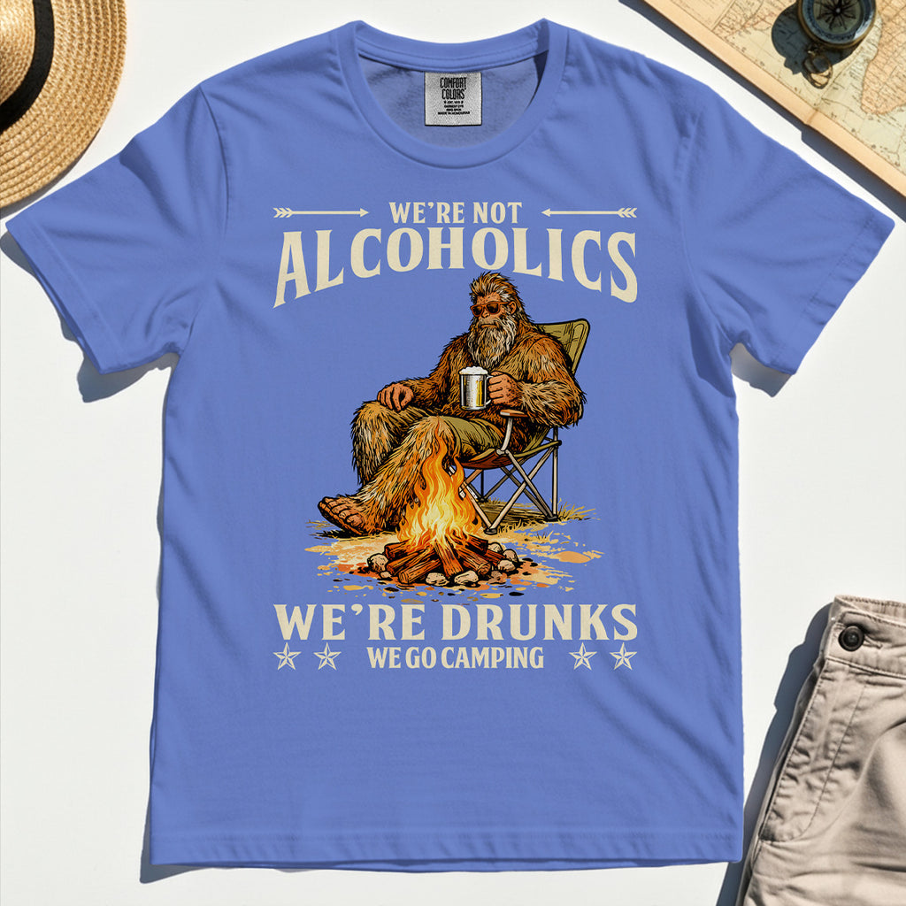 We’re Not Alcoholics We’re Drunks We Go Camping Comfort Tee, Funny Camping Beer Comfort Color Tees 6