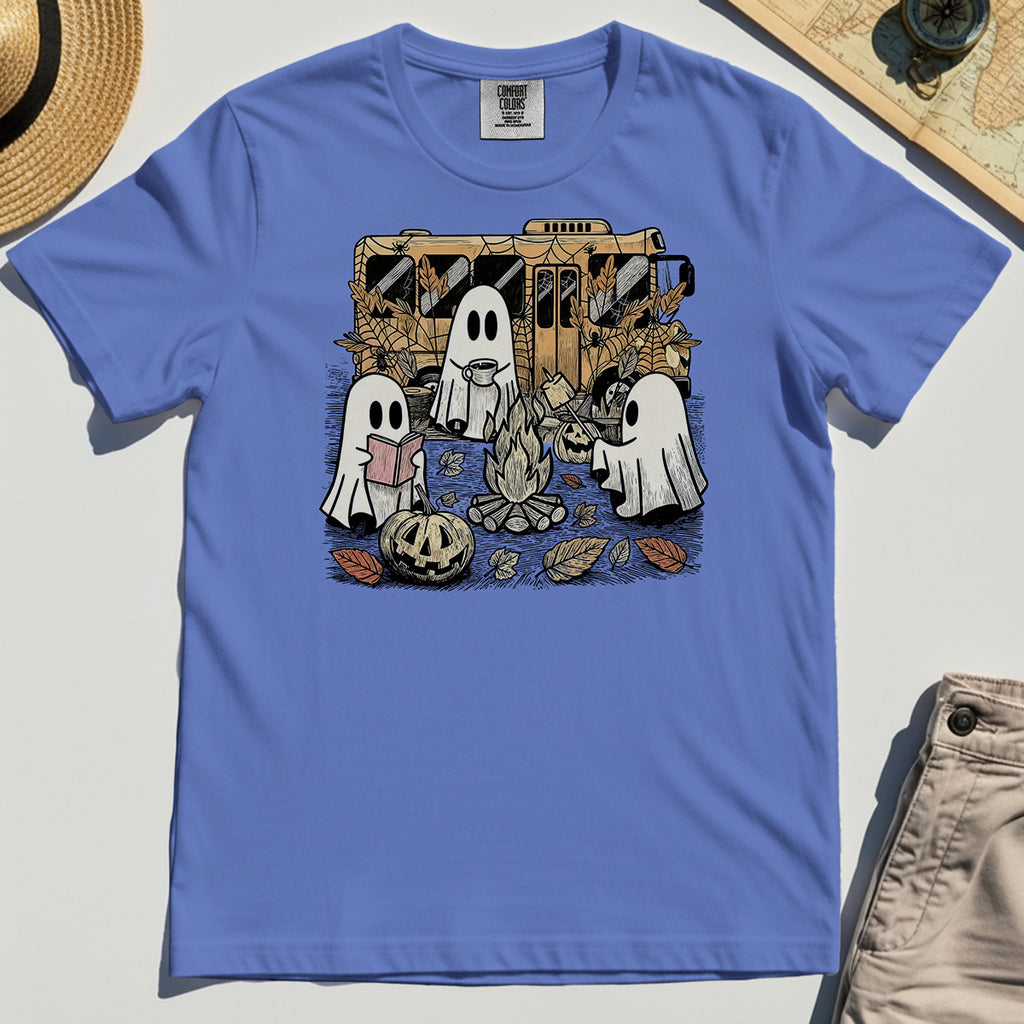Cute Ghost Campfire Halloween Comfort Tee 7