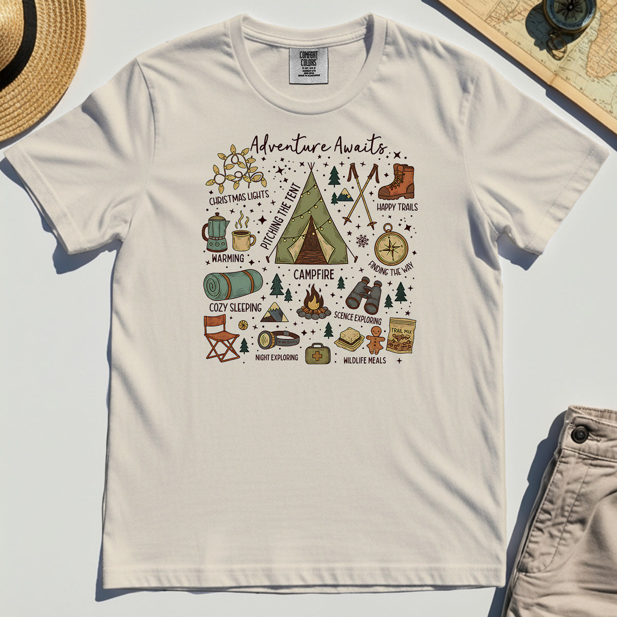 Camping Adventure Awaits Comfort Tee 7