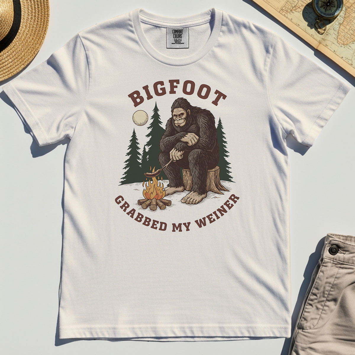 Bigfoot Grabbed My Wiener Comfort Color Tees 1
