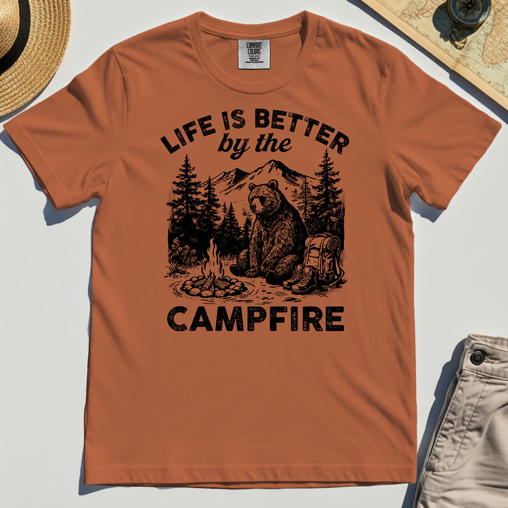 "Life Is Better By The Campfire" Quote Comfort Tee 8