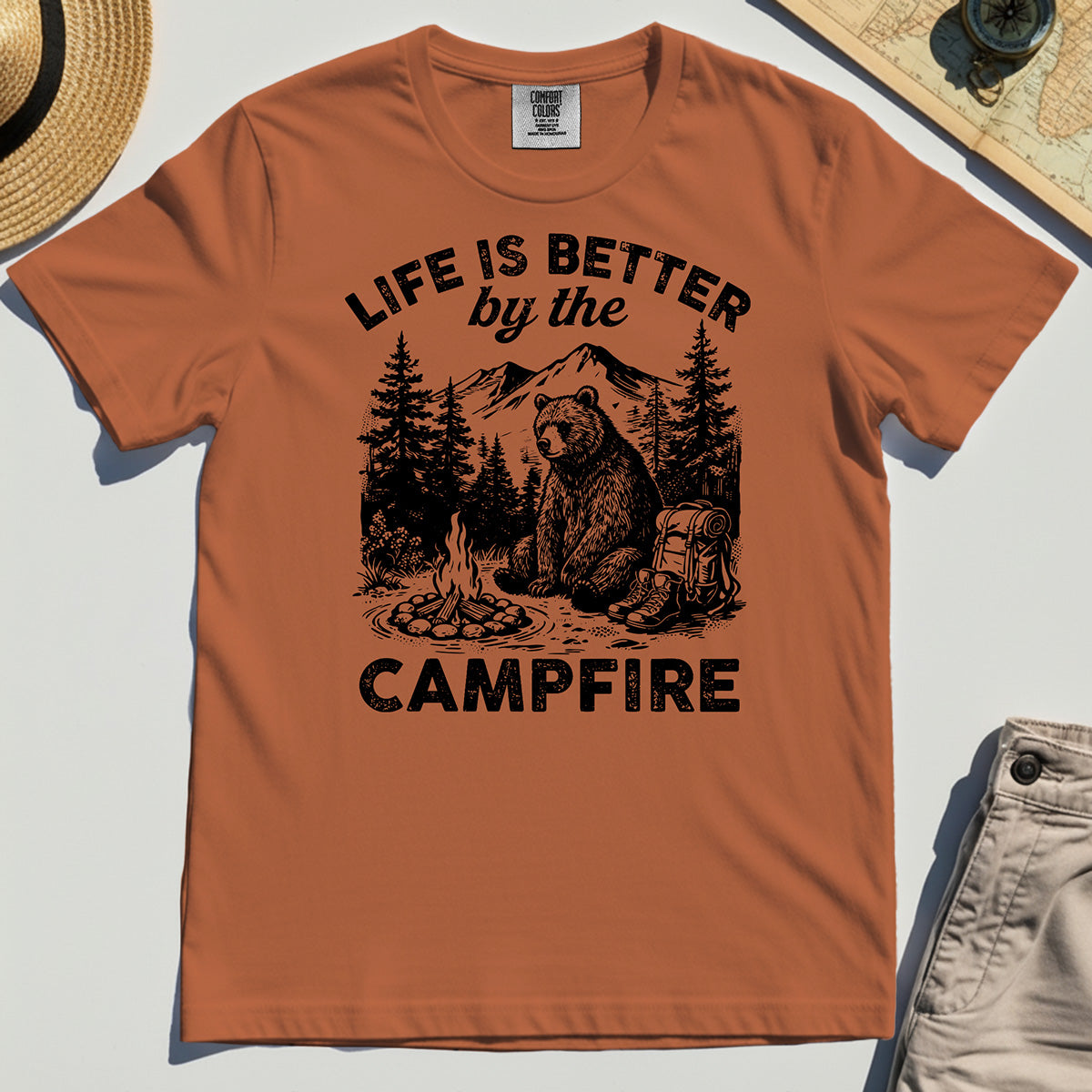 "Life Is Better By The Campfire" Quote Comfort Tee 8