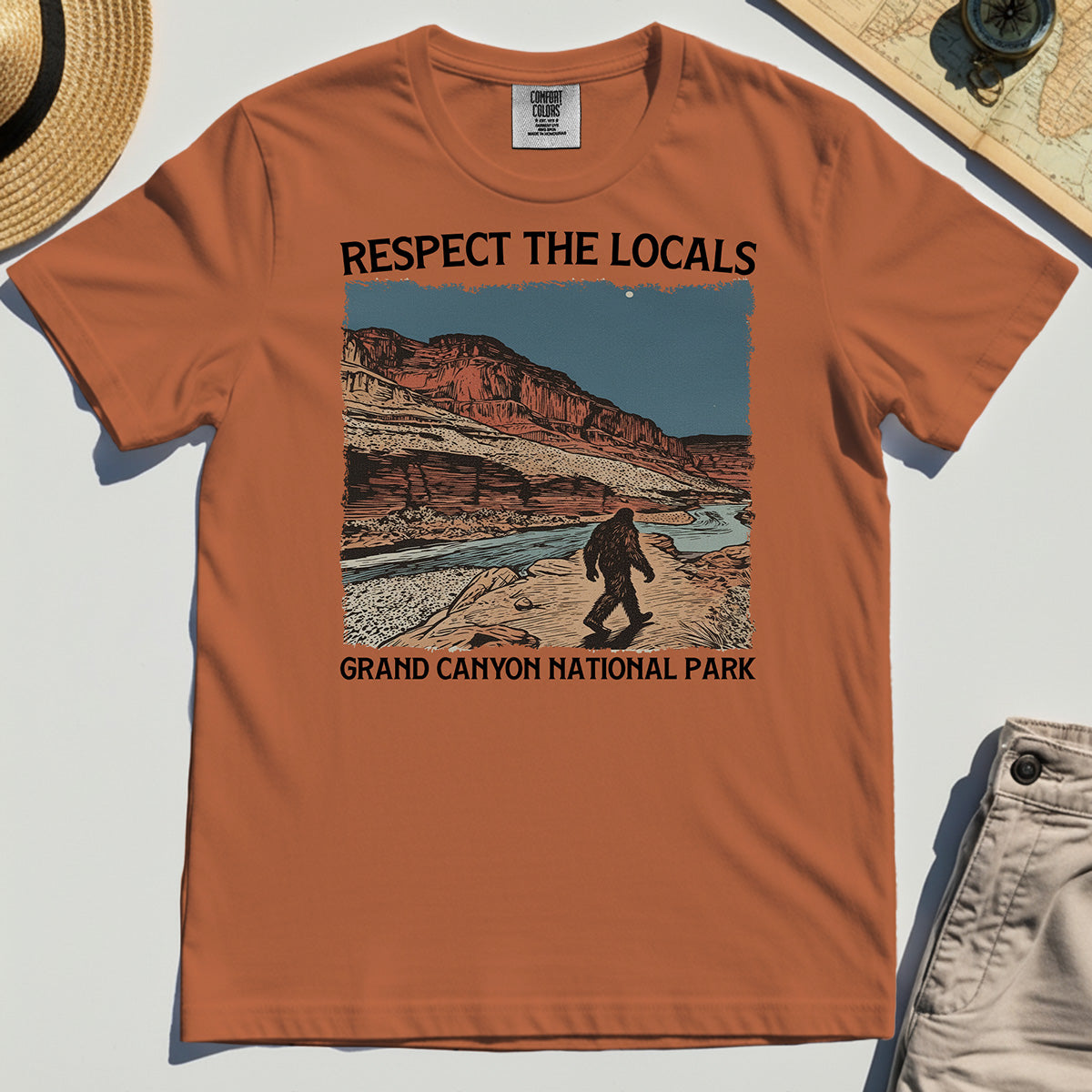 Respect The Locals Grand Canyon National Park Comfort Color Tee 8