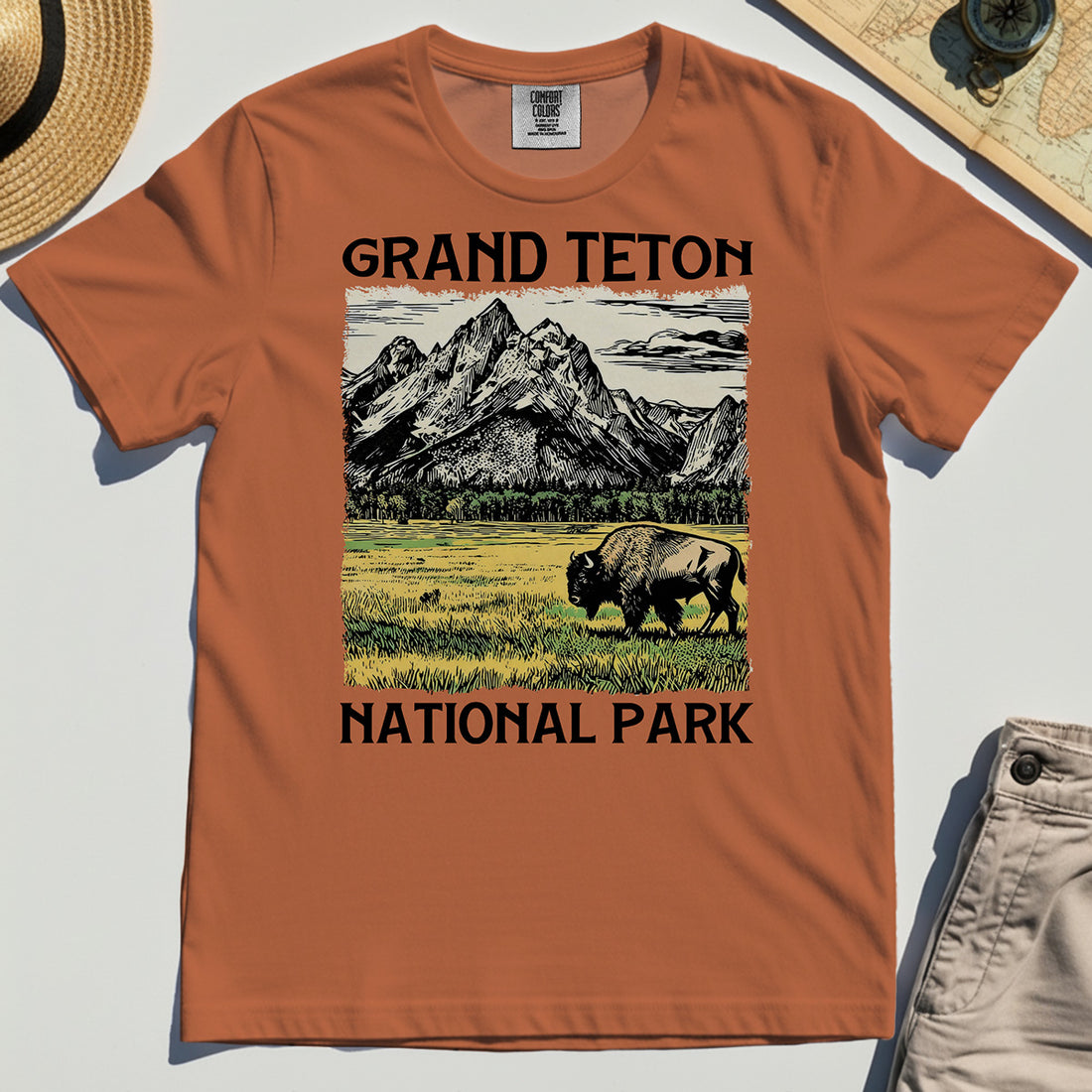 Vintage Grand Teton National Park Comfort Tee 1