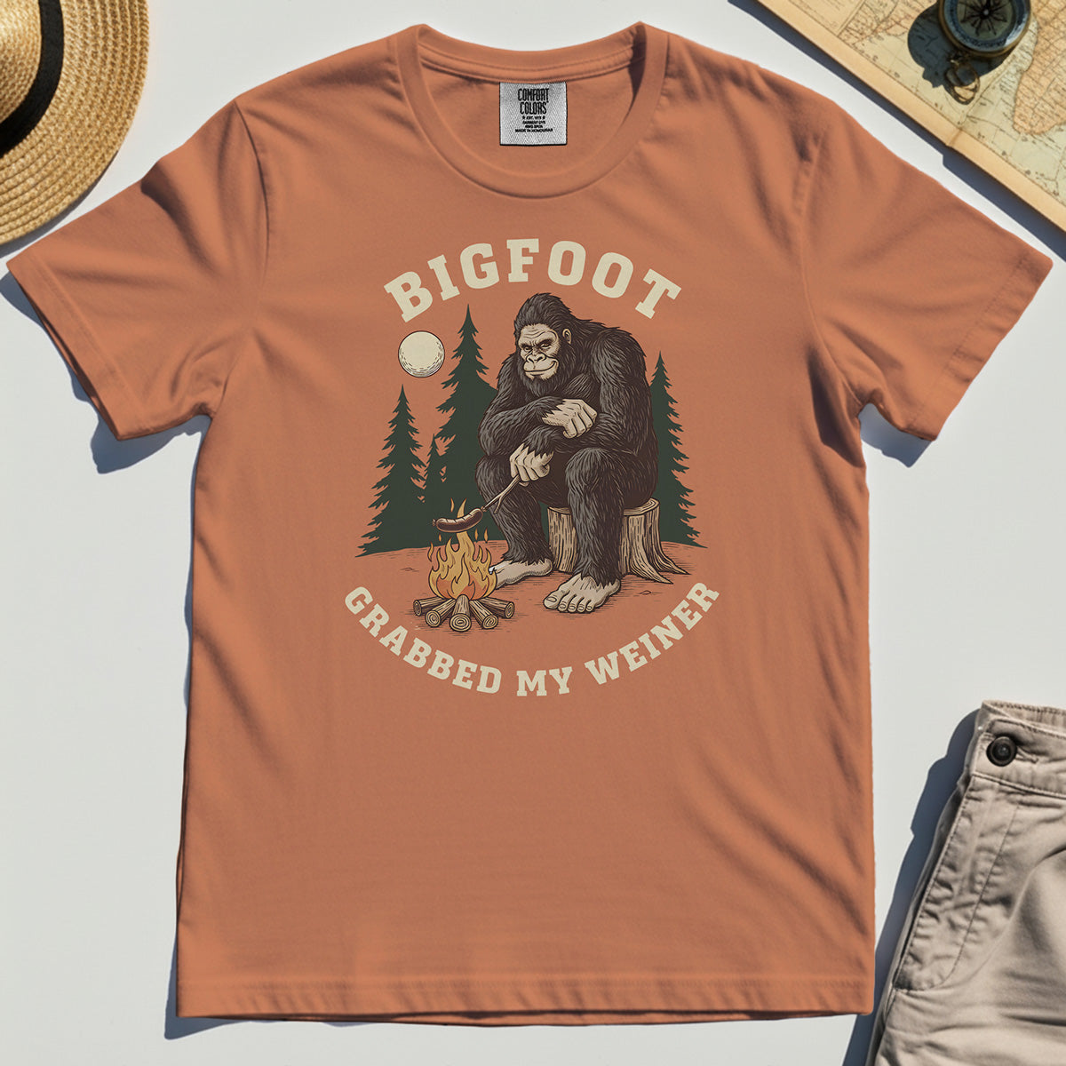 Bigfoot Grabbed My Wiener Comfort Color Tees 8
