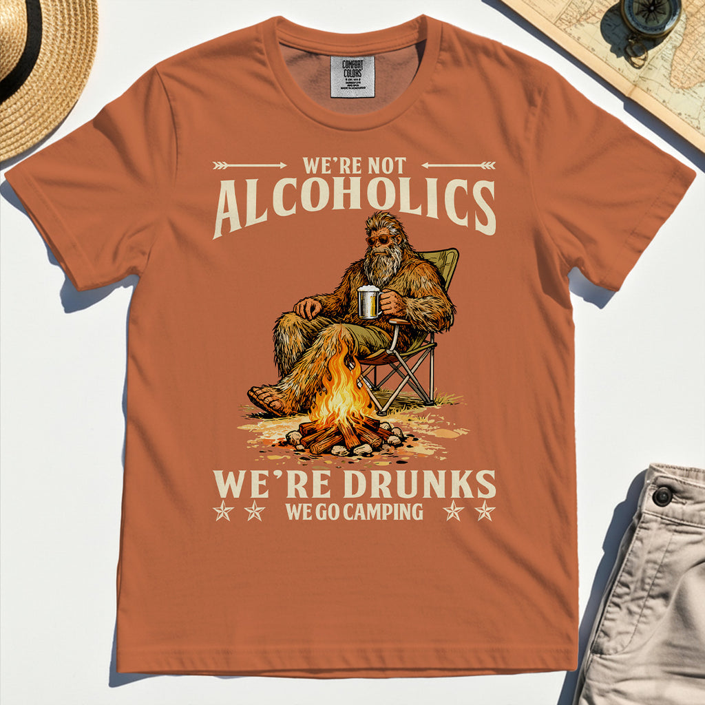We’re Not Alcoholics We’re Drunks We Go Camping Comfort Tee, Funny Camping Beer Comfort Color Tees 8