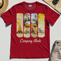 Van Life and Campfire Graphic Tee, Watercolor Campfire and Tent Graphic T-Shirt For Outdoor Lovers 5