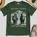 No Bad Trails Just Bad Knees T-Shirt, Vintage Bear Backpacking Shirt for Campers and Outdoor Enthusiasts 4