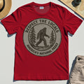 Retro Respect the Locals Bigfoot T-Shirt, Funny Sasquatch National Park Camping Tee 6