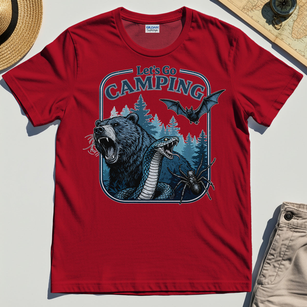 Let’s Go Camping T-Shirt, Funny Outdoor Adventure Shirt for Hikers and Campers 5