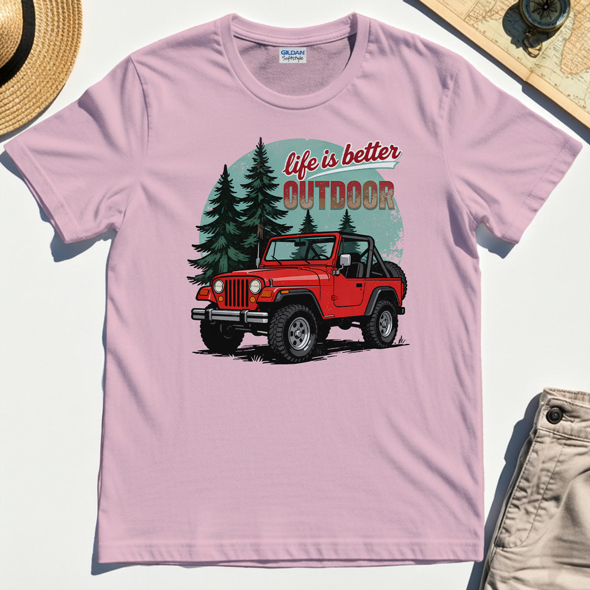 "Life Is Better Outdoor" T-Shirt, Adventure Off-Road Camping Outdoor Tee 5