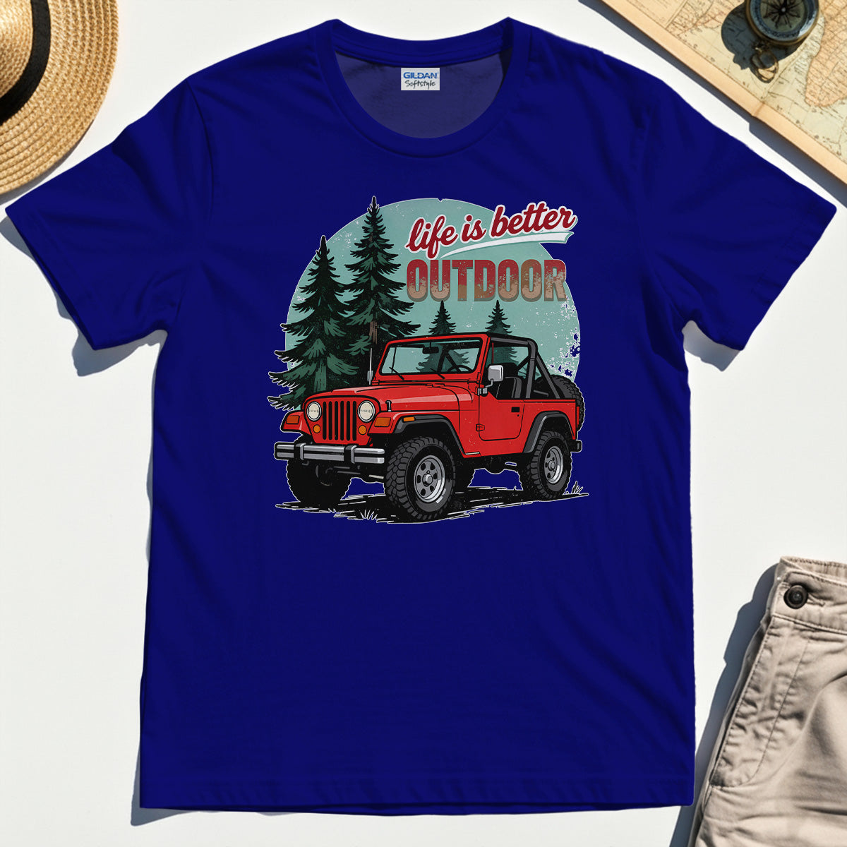 "Life Is Better Outdoor" T-Shirt, Adventure Off-Road Camping Outdoor Tee 6