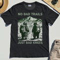 No Bad Trails Just Bad Knees T-Shirt, Vintage Bear Backpacking Shirt for Campers and Outdoor Enthusiasts 6