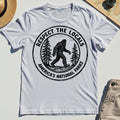 Retro Respect the Locals Bigfoot T-Shirt, Funny Sasquatch National Park Camping Tee 7