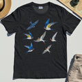 Elegant Flying Swallows Shirt, Minimalist Wildlife Camping Graphic Shirt Gift For Nature Campers 7