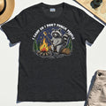 I Camp So I Don’t Punch People Shirt, Funny Raccoon Marshmallow Campfire Tee 1