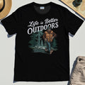 Bigfoot Life Is Better Outdoors T-Shirt, Retro Camping Graphic Tee for Outdoor Adventurers 1