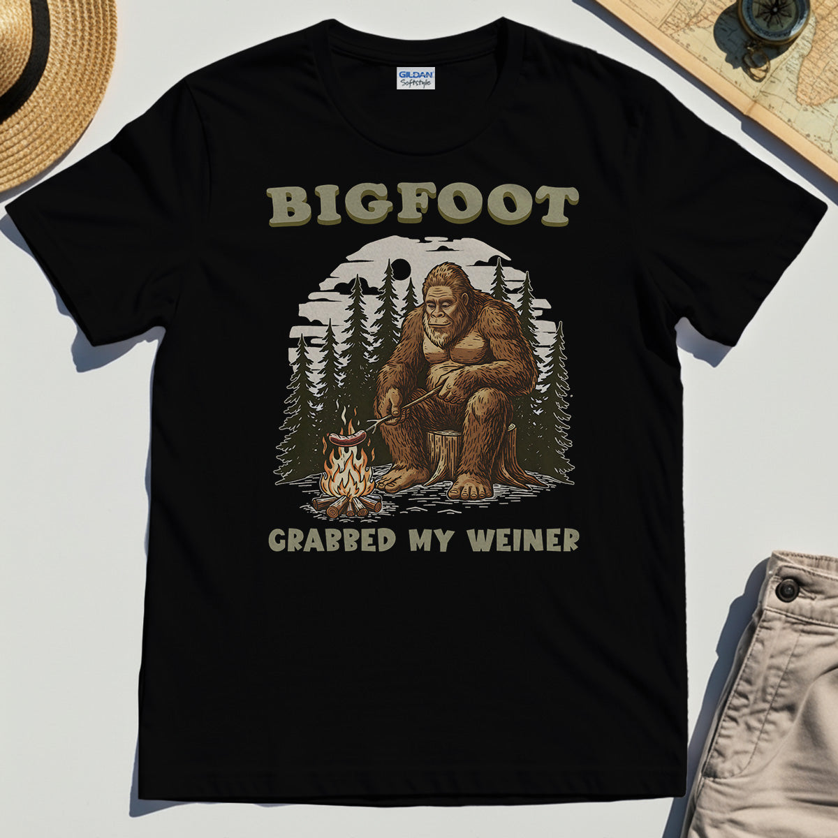Retro Bigfoot T-Shirt, "Grabbed My Weiner” 2