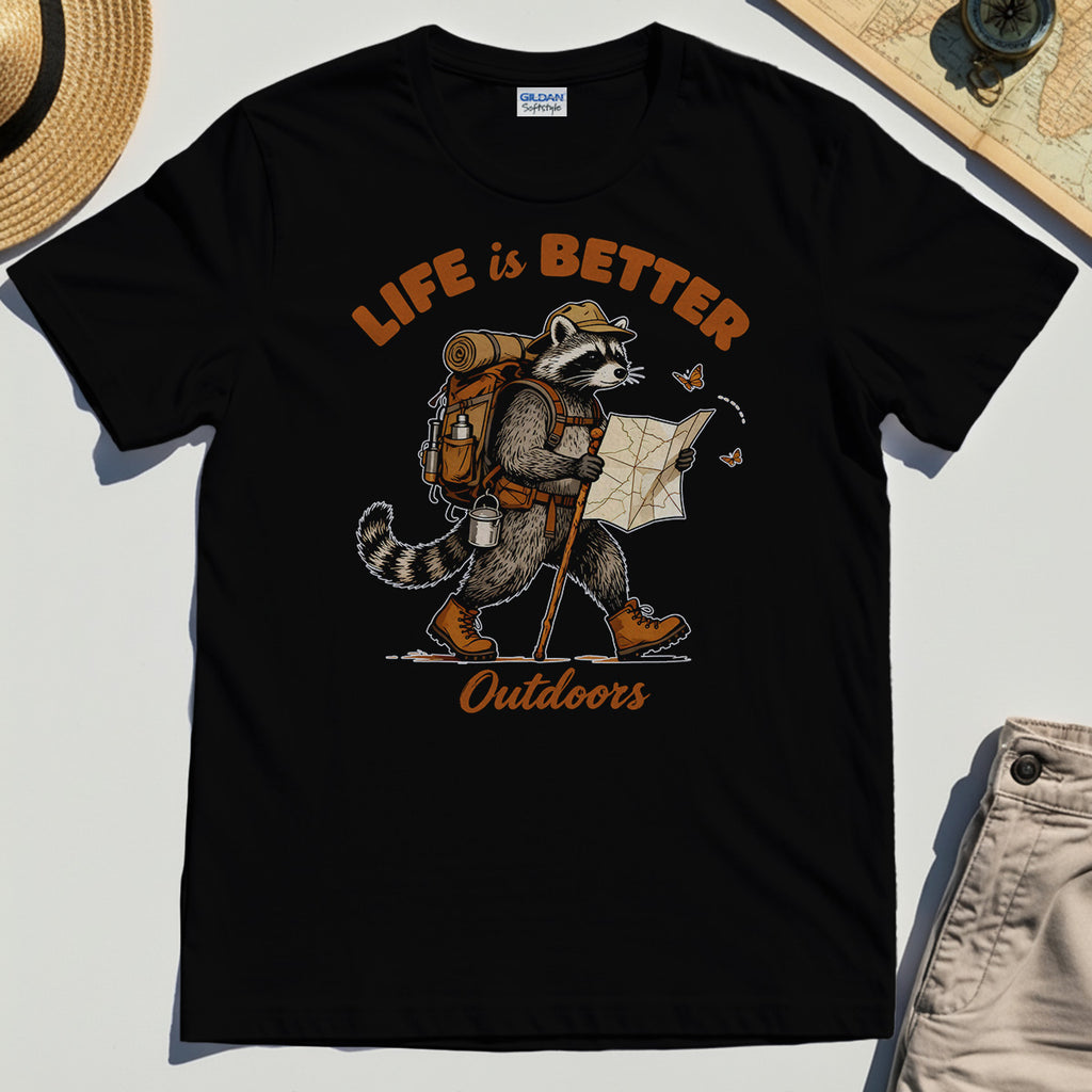 Raccoon "Life is Better Outdoors" T-Shirt 2