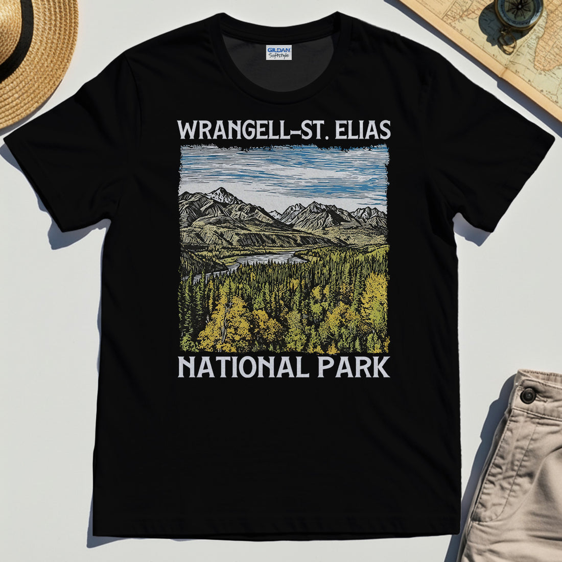 Alaska Mountain & Forest Wrangell-St. Elias National Park T-Shirt 1