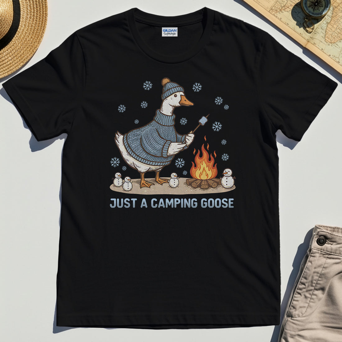 Funny Goose 'Just A Camping Goose' Outdoor Holiday Tee 1