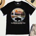 Retro Yellowstone National Park T-Shirt, Bison Silhouette Outdoor Adventure Tee For Nature Campers 2