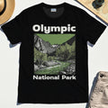 Olympic National Park Shirt, Vintage Mountain River Scene Tee For Outdoor Adventure Campers 1