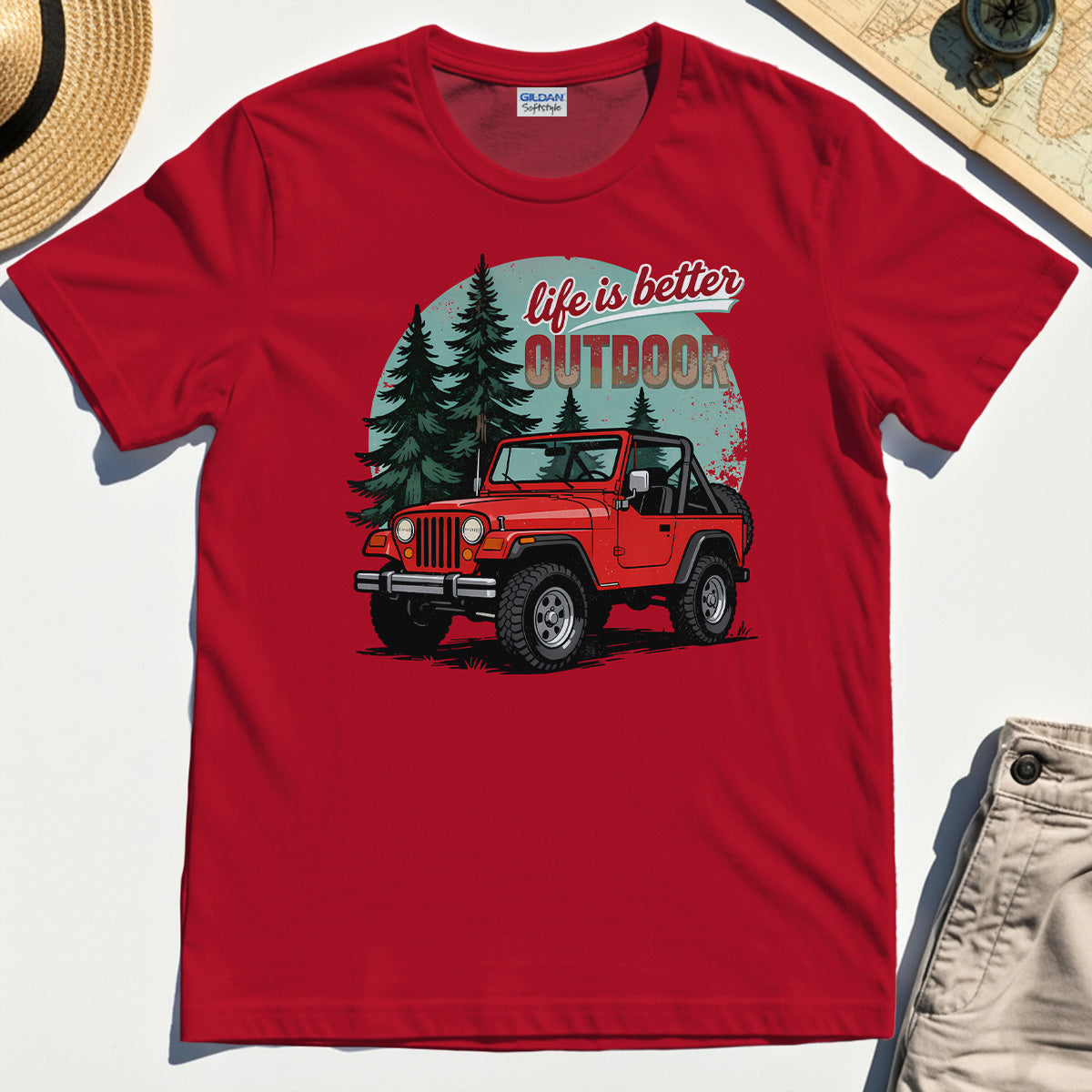 "Life Is Better Outdoor" T-Shirt, Adventure Off-Road Camping Outdoor Tee 7