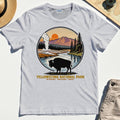 Retro Yellowstone National Park T-Shirt, Bison Silhouette Outdoor Adventure Tee For Nature Campers 4