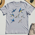 Elegant Flying Swallows Shirt, Minimalist Wildlife Camping Graphic Shirt Gift For Nature Campers 8