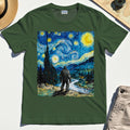 Funny Sasquatch Van Gogh Parody Tee, Bigfoot Starry Night T-Shirt 2