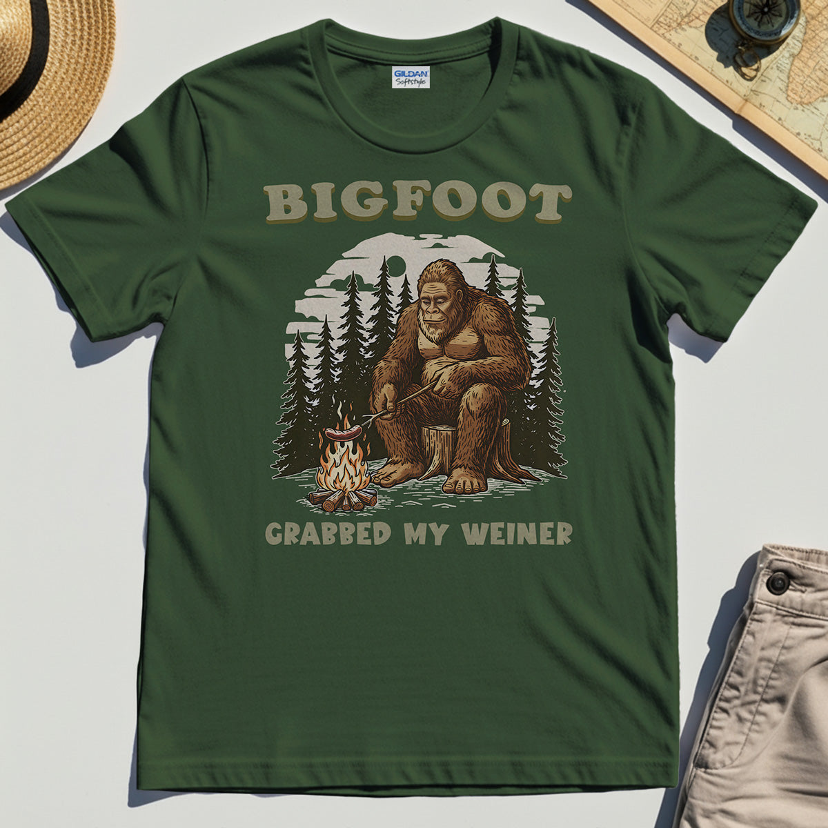 Retro Bigfoot T-Shirt, "Grabbed My Weiner” 3