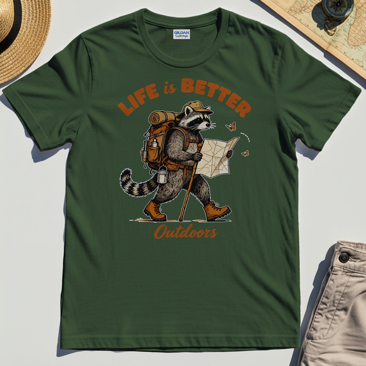 Raccoon "Life is Better Outdoors" T-Shirt 3